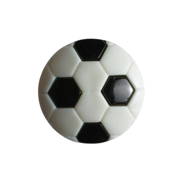 Kinderknopf Fussball schwarz 20mm