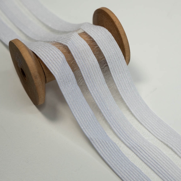 Gummiband Glam 50mm transparent weiß