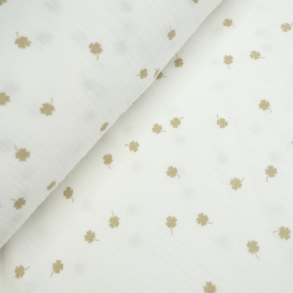 Musselin Double Glücksklee ecu