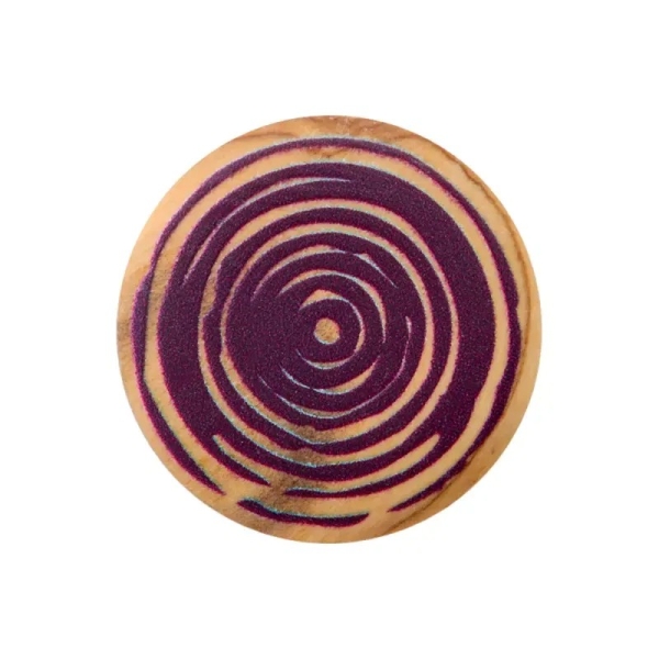 Holzknopf Öse spirale 20mm violett
