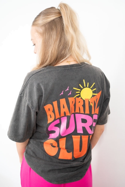 Baumwoll T-Shirt Used-Look Sunny anthra