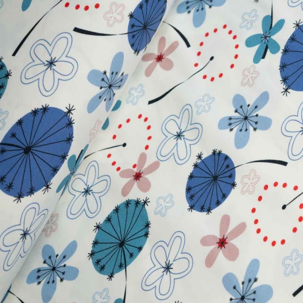 Baumwolljersey Pusteblume weiß