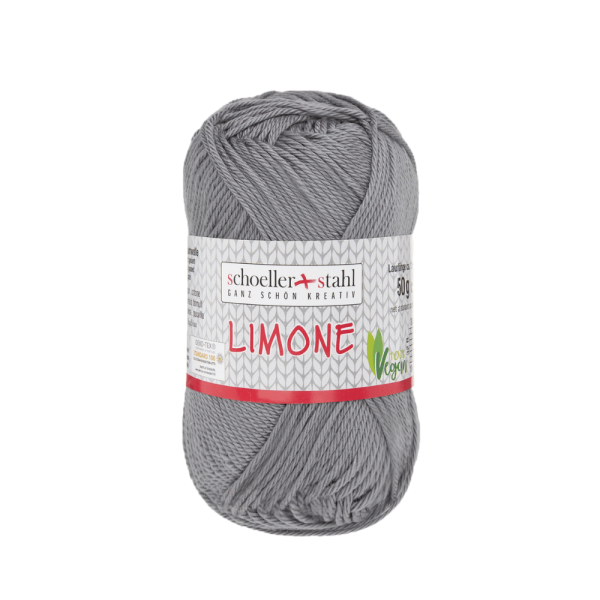 Strickgarn Baumwolle Limone mittelgrau