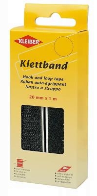 Kleiber 1m Klettband schwarz 20mm