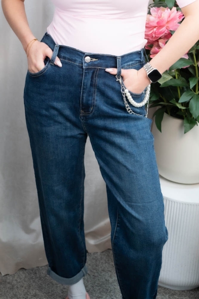 Mom-fit Jeanshose High Waist Mila navy XS