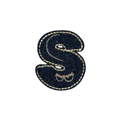 Applikation Jeans Buchstabe S