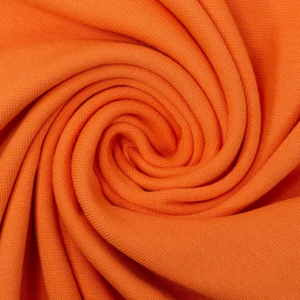 50cm Zuschnitt Bio Bündchen Feinstrick softorange