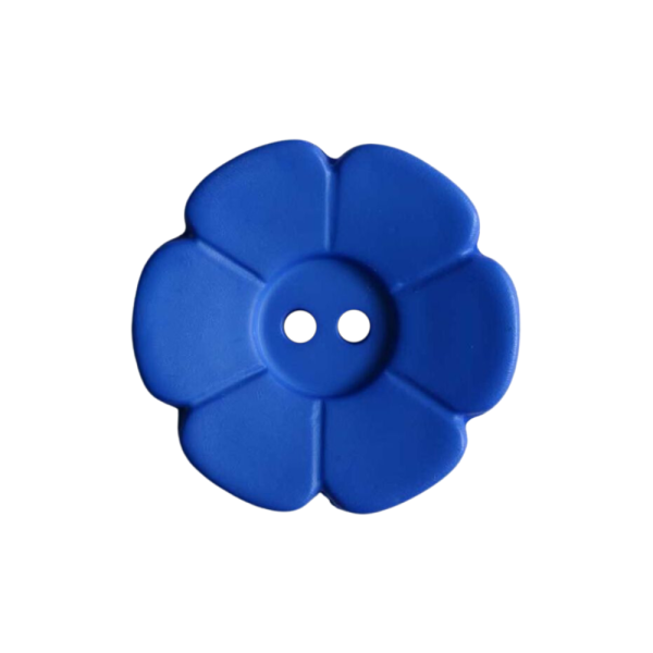 Kinderknopf Blume matt 15 mm royalblau