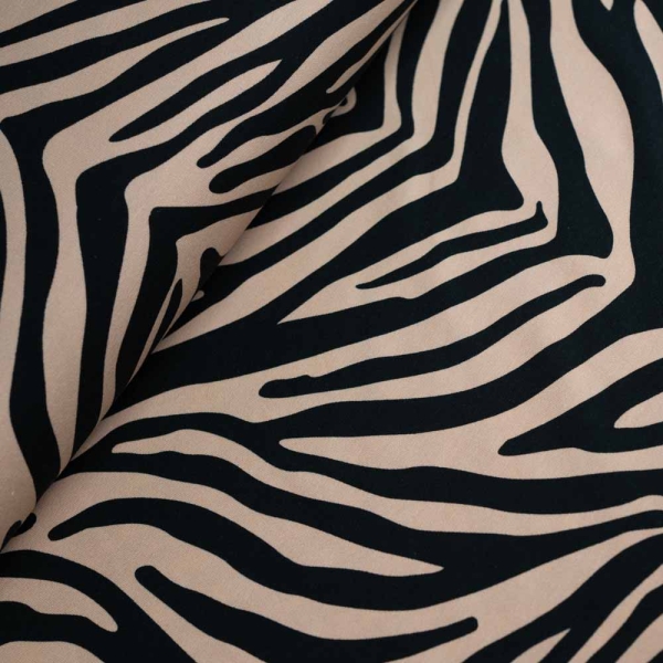 Baumwolljersey Zebra-Look beige