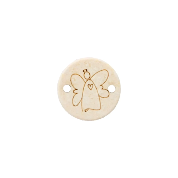 Zierteil Engel mit Herz creme 15mm