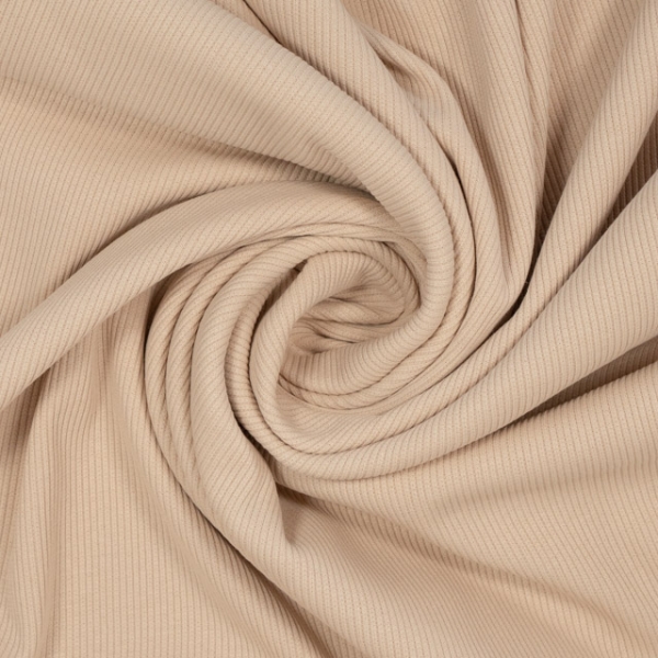 Baumwolljersey Ripp hellbeige