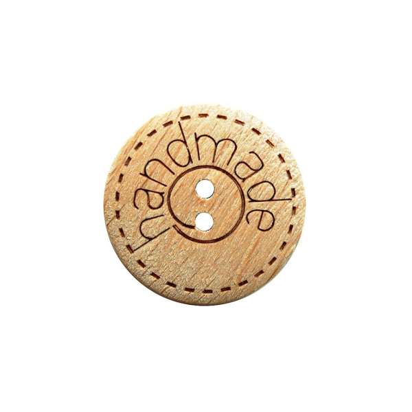 Holzknopf Handmade-Schriftzug 15 mm