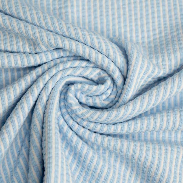 Seersucker Jersey SOFT jeansblau