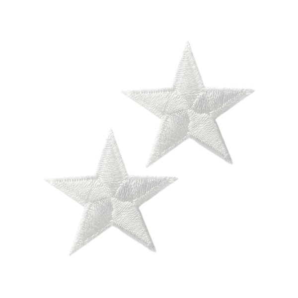 Applikation Stern weiß 2 Stück