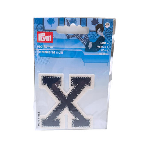 Applikation Buchstabe X navy