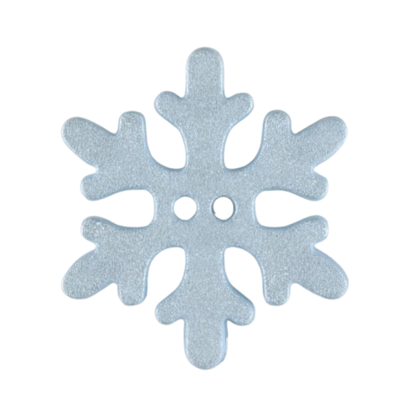 Kinderknopf Schneeflocke 34 mm eisblau