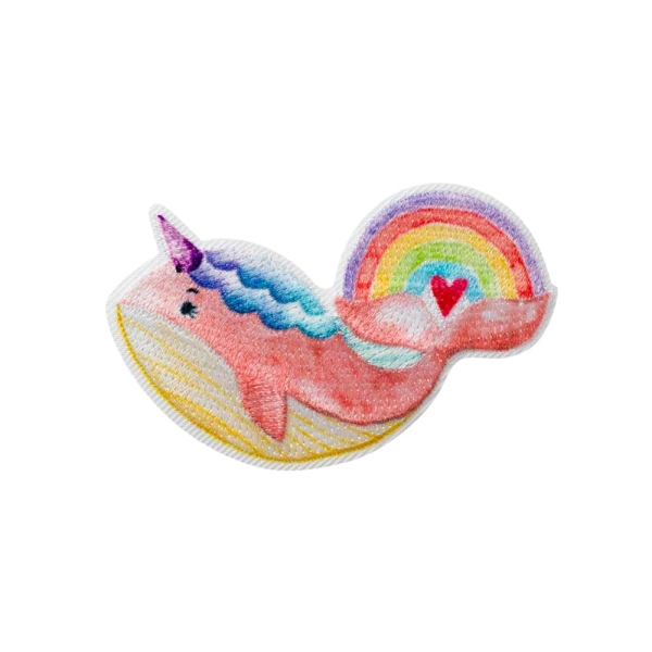 Applikation Wal mit Regenbogen