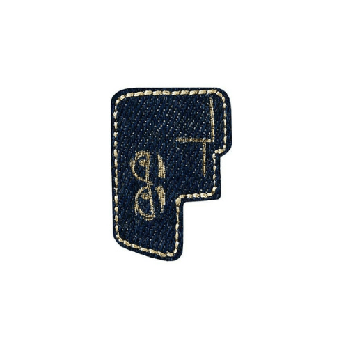 Applikation Jeans Buchstabe F