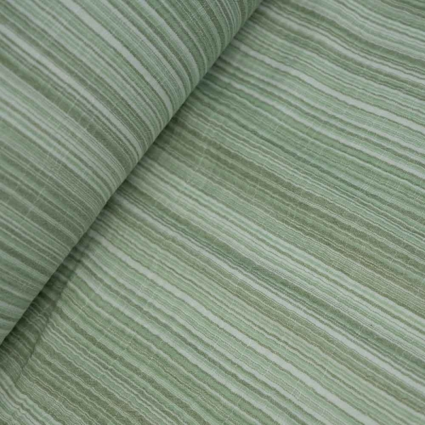 Musselin Double Feine Streifen grün