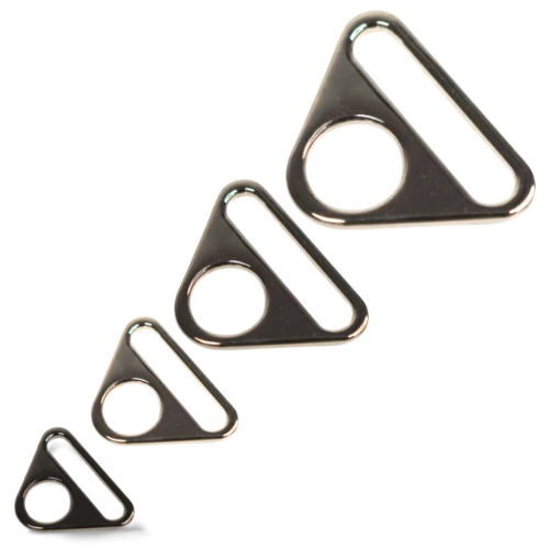 EvLis Dreieck D-Ring mit Steg silber 20/25/30/40mm