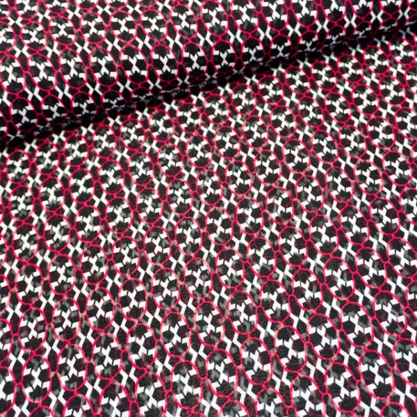 Chiffon Punkte grafisch schwarz