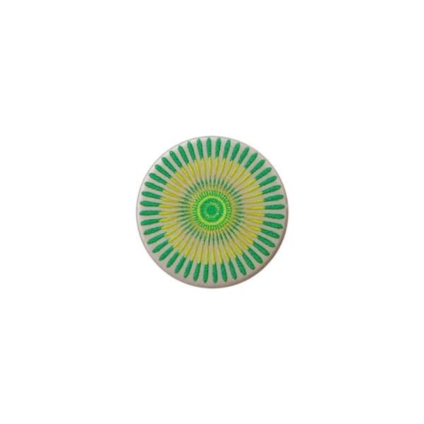 Metallknopf Mandala 15mm grün gelb