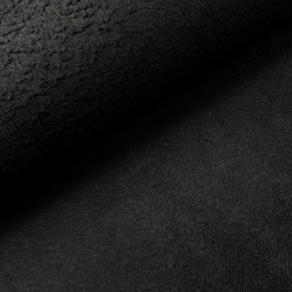 Baumwoll Teddyplüsch schwarz