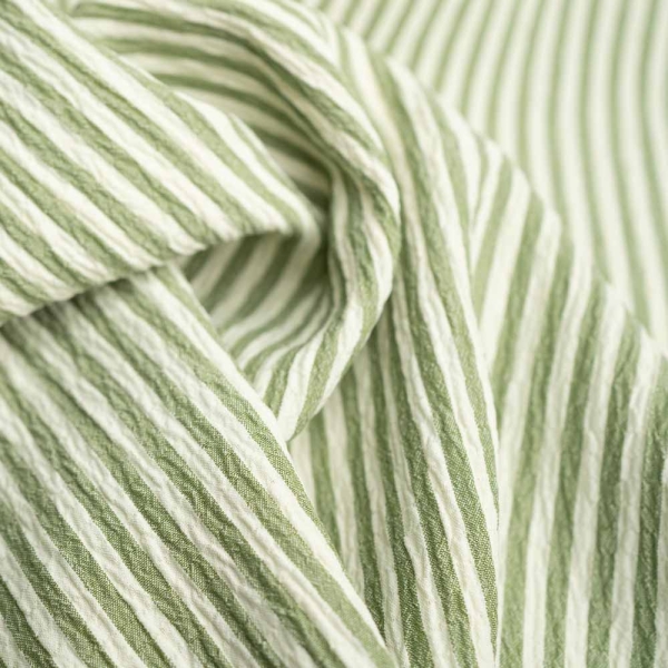 Viskosewebware Crinkle Streifen khaki