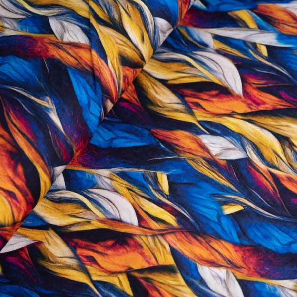 Viskosejersey Federn royalblau