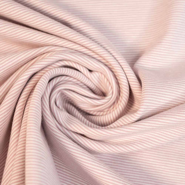 Baumwolljersey Ringelstreifen altrosa