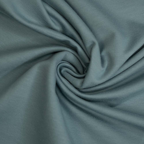 Baumwolljersey Uni Lena rauchblau