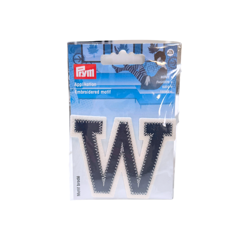 Applikation Buchstabe W navy