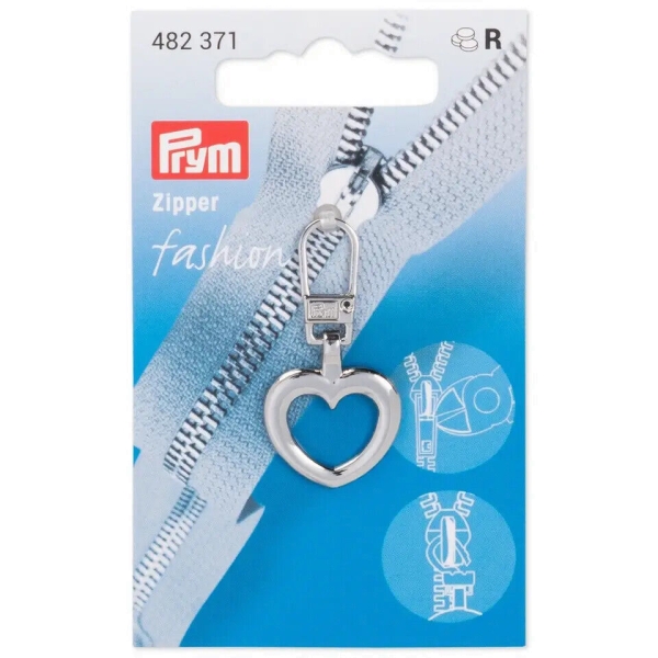 Prym Zipperanhänger Herz silber