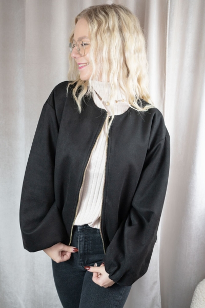 Velour Übergangsjacke Kessy schwarz