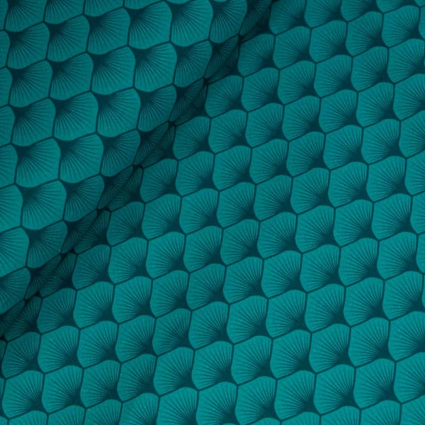 Bio Baumwollwebware Fächer petrol