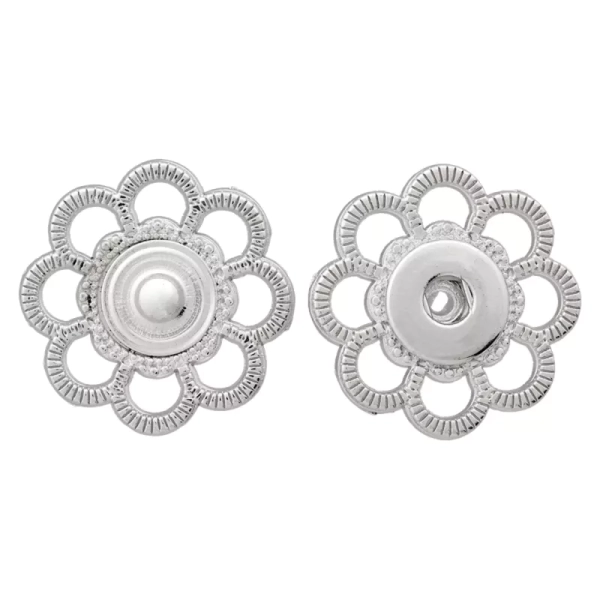 Prym Metall Annähdruckknopf blume 28mm silber