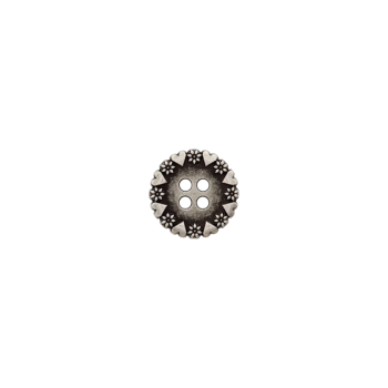 Prym Trachtenknopf verzierter Rand 18mm altsilber