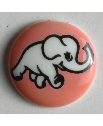 Kinderknopf mit Elefantmotiv 15mm pink