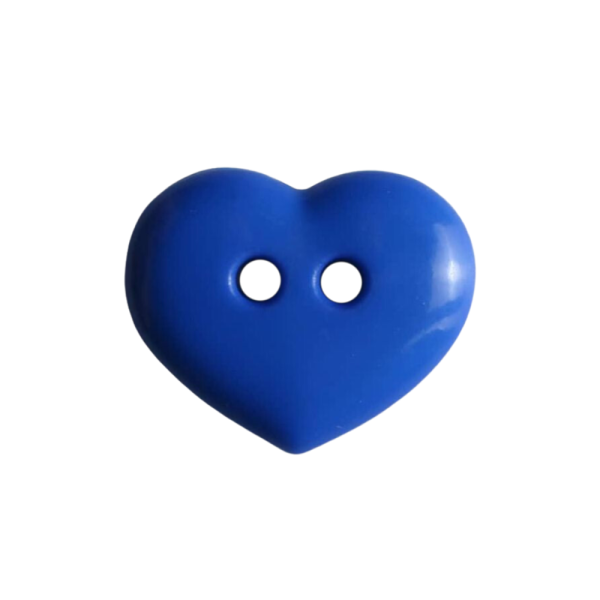 Kinderknopf Herz glänzend 15mm royalblau