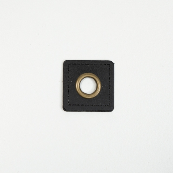 Kunstleder-Ösen Patches Quadratisch 8mm schwarz