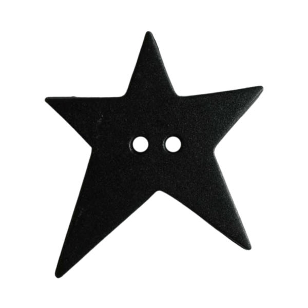 Stern-Knopf asymmetrisch 15mm schwarz