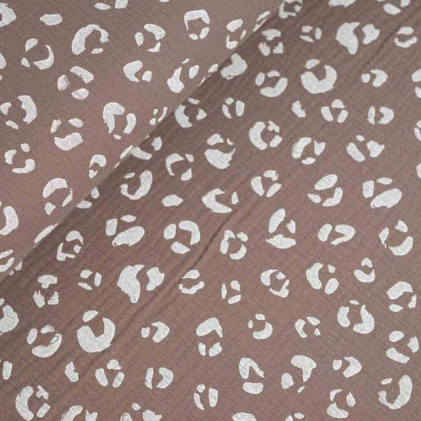 Musselin Double Gauze Leo taupe