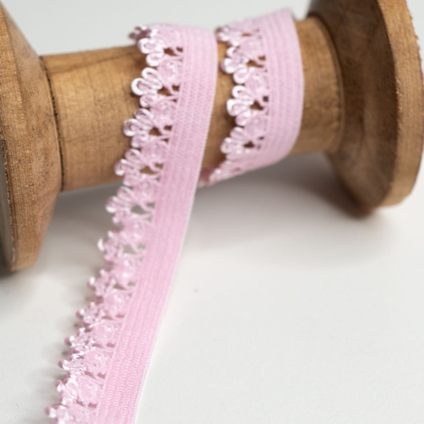 Spitzenband Stretch 12mm rosa