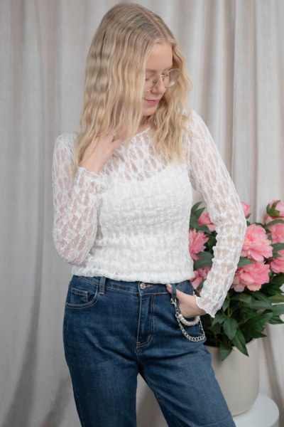 Spitzenshirt Soft Arabella weiß