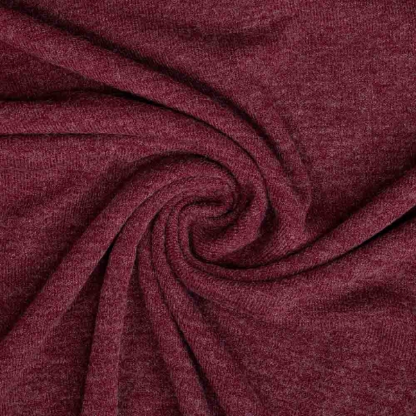 Kuschelstrick-Jersey Angorastyle meliert bordeaux