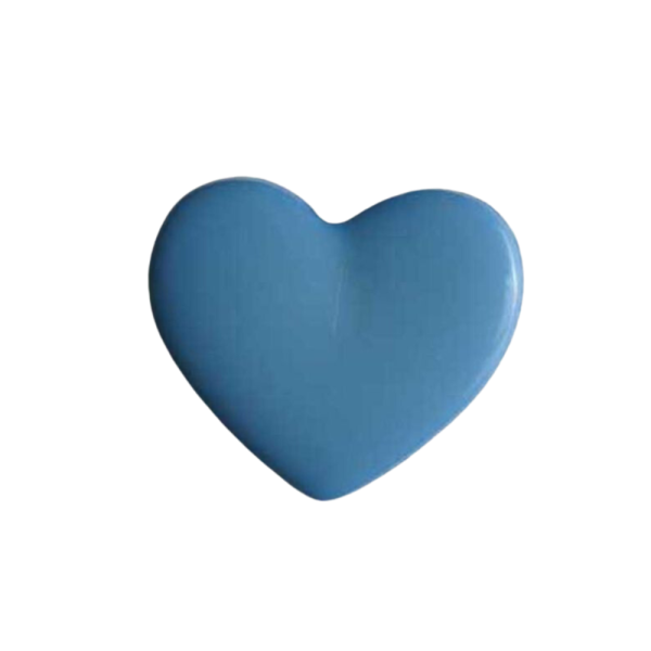 Kinderknopf Herz 13mm jeansblau hell