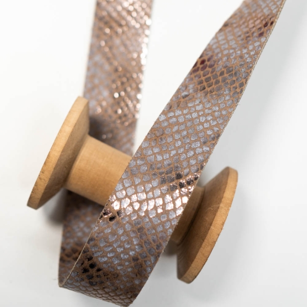 Velourlederband Snake 25mm beige