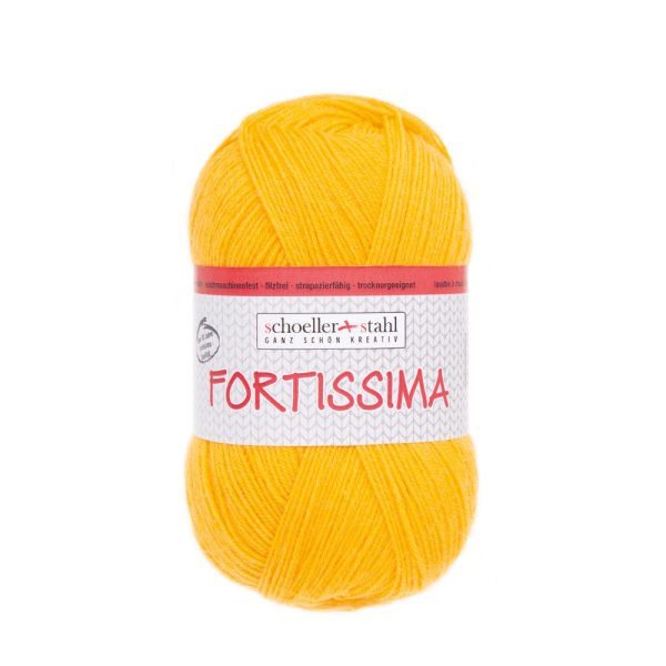 Fortissima 100gr Sockenwolle 4-fädig gelb