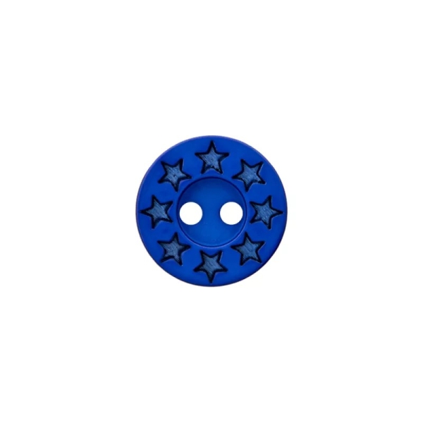 Polyesterknopf Sterne 12mm blau