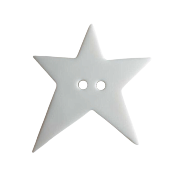 Stern-Knopf asymmetrisch 15mm weiß